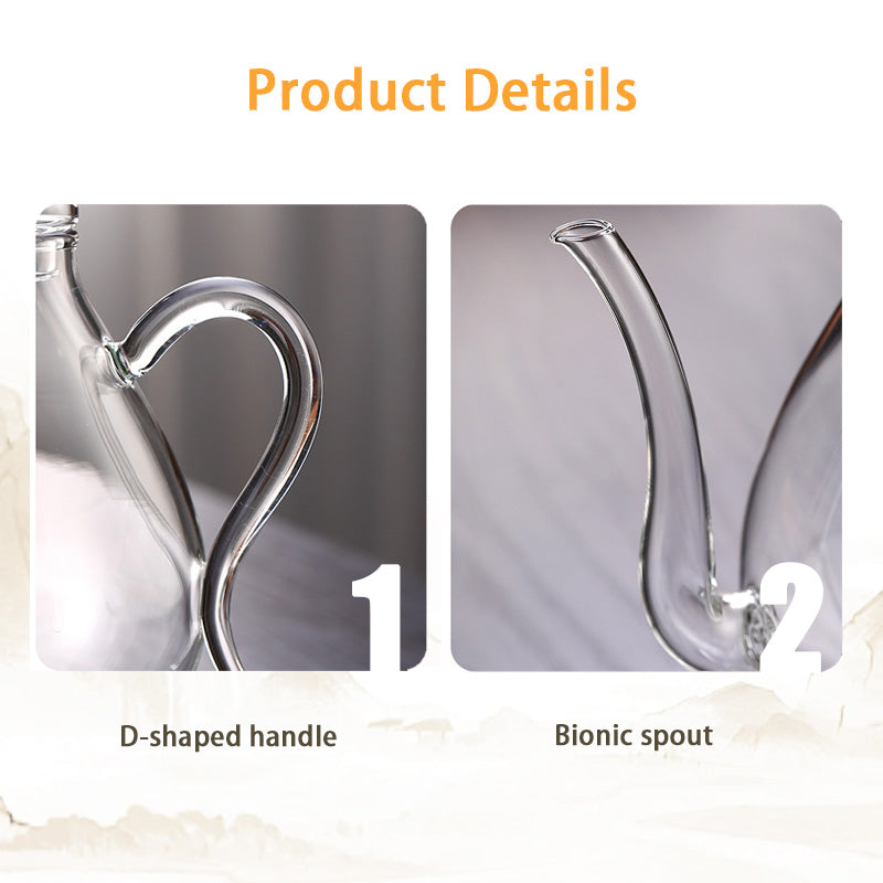 Transparent High Borosilicate Glass Pot With Filter Green Tea Brewing Teapot Beauty Pot Imitation Song Dynasty Glass Flower Teapot