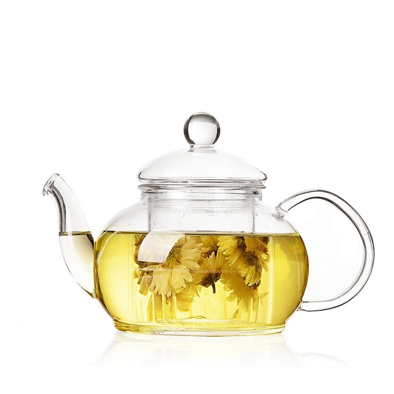 Thickened High Borosilicate Glass Flower Teapot, High Temperature Resistant Glass Teapot, Filtered Kung Fu Tea Set, Heat Resistant And Heated Teapot