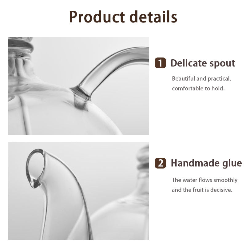 Thickened High Borosilicate Glass Flower Teapot, High Temperature Resistant Glass Teapot, Filtered Kung Fu Tea Set, Heat Resistant And Heated Teapot