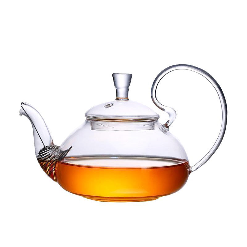 Glass Teapot, High Temperature Resistant Thick Filter Tea Brewing Teapot, Household Heated Fruit Flower Teapot