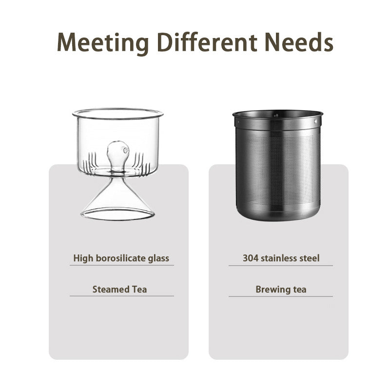 Stove-Cooked Teapot, High Temperature Resistant Kettle, Glass Handle Kettle, Multi-Function Tea Brewing And Steaming Teapot