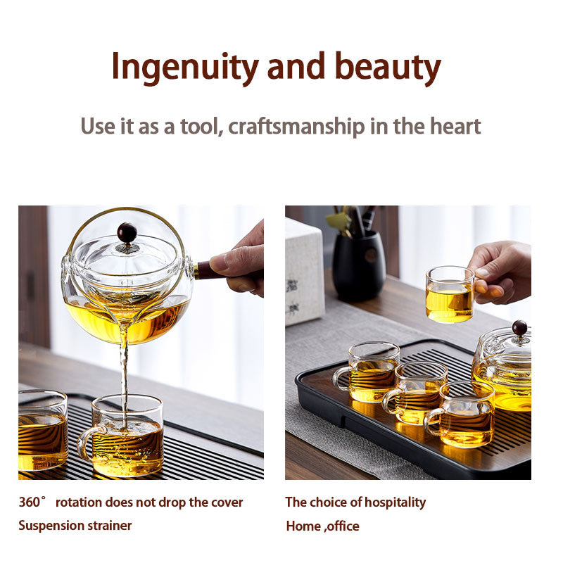 Xiaoyao Pot, Side Handle Rotating Teapot, Office Household Teapot, Electric Ceramic Stove Tea Maker Light Luxury High-end