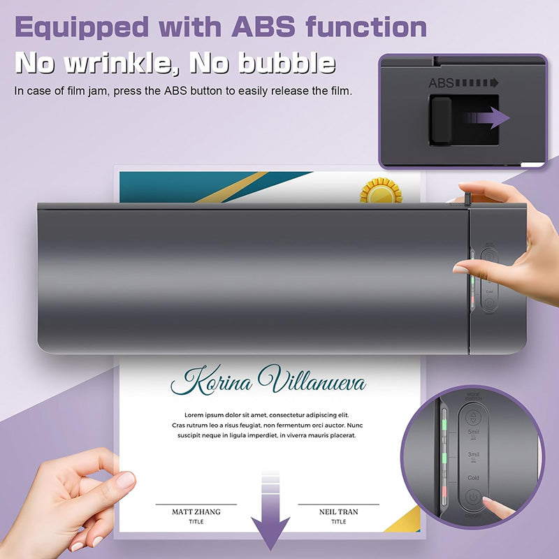13 Inch Thermal Laminator Machine 11x17 Inch Laminator Personal Cold Hot Lamination Machine A3/A4/A5/A6 Laminating Machine for Home Office School Use