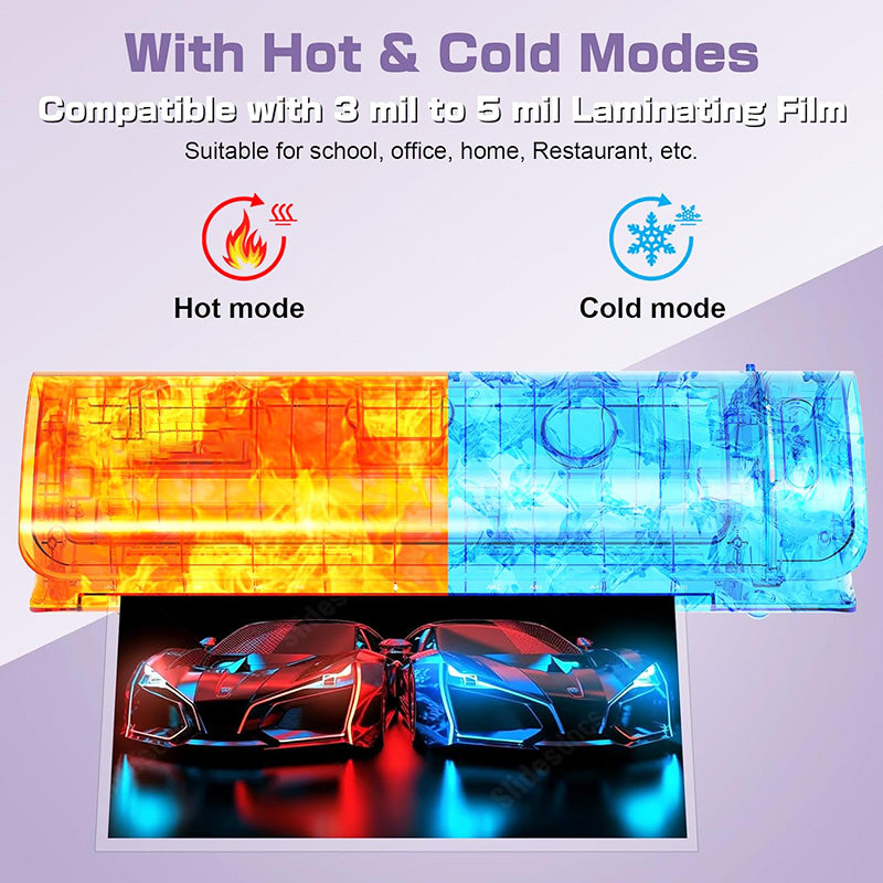 13 Inch Thermal Laminator Machine 11x17 Inch Laminator Personal Cold Hot Lamination Machine A3/A4/A5/A6 Laminating Machine for Home Office School Use
