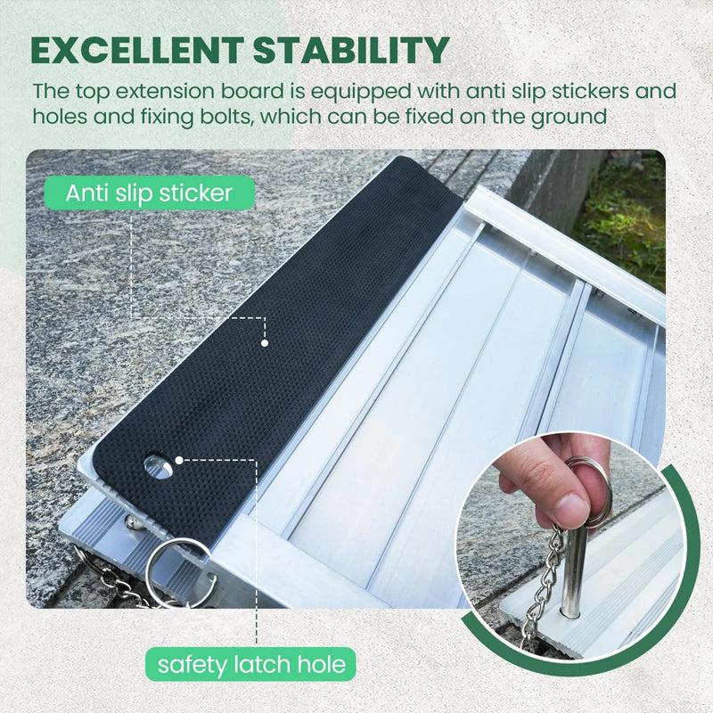 6Ft Wheelchair Ramp With An Applied Slip-Resistant Surface Portable Foldable Ramp For Disabled