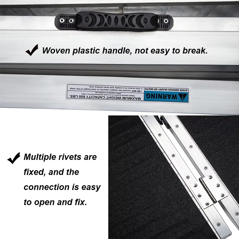 10Ft Wheelchair Loading Ramp Portable Aluminum Non-Skid Folding Handicap Ramp