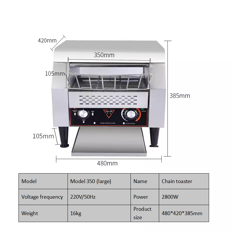 Chain Toaster Commercial Toaster Crawler Hotel Toast Heating Machine Fully Automatic Sandwich Baking Machine