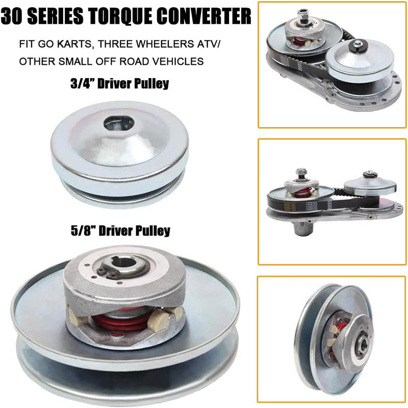 Torque Converter Go Kart Clutch Set 3/4 inch 12T #35 Chain Replacement Set TAV2 30-75 218353A Manco CVT Clutch