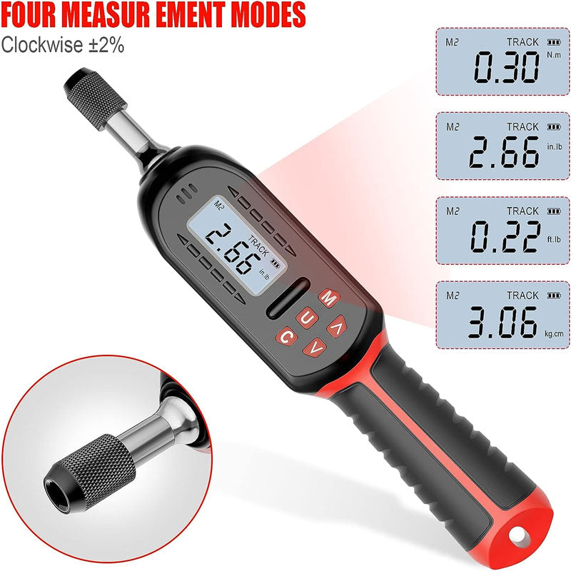 Digital Torque Screwdriver 2.66-53.1 in-lbs/0.3-6 Nm Adjustable Screwdriver Torque Wrench Set with Buzzer/LED Indicator Notification