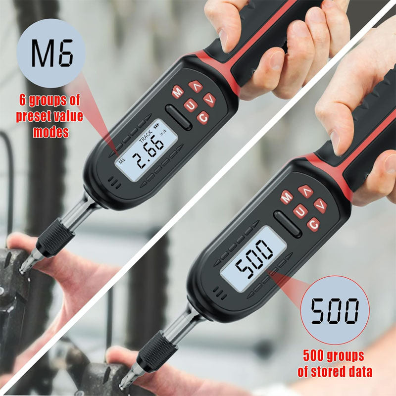 Digital Torque Screwdriver 2.66-53.1 in-lbs/0.3-6 Nm Adjustable Screwdriver Torque Wrench Set with Buzzer/LED Indicator Notification