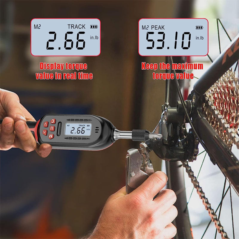 Digital Torque Screwdriver 2.66-53.1 in-lbs/0.3-6 Nm Adjustable Screwdriver Torque Wrench Set with Buzzer/LED Indicator Notification