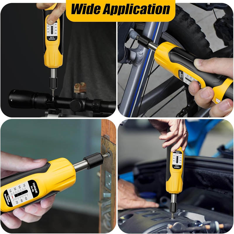 1/4”Torque Screwdriver 10-70 in-lbs Torque Wrench Screwdriver Set with 20 S2 Bits and Case for Tools