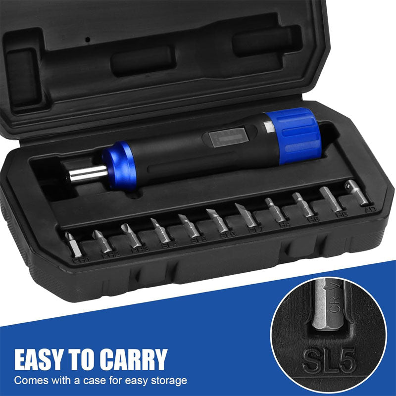 1/4 inch Drive Torque Screwdriver Wrench 10 to 70 Inch Pounds Torque Wrench with Bits &Case