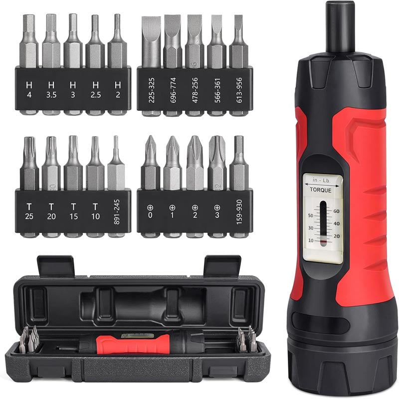 1/4" Drive Torque Screwdrivers 10-65 Inch Pounds Torque Screwdriver Set for Maintenance