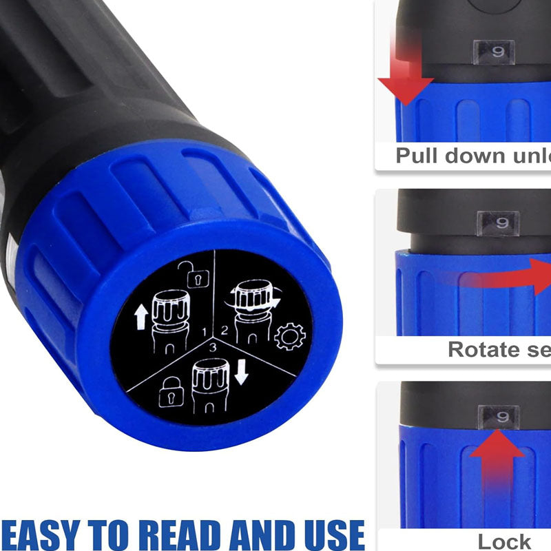 1/4 inch Drive Torque Screwdriver Wrench 10 to 70 Inch Pounds Torque Wrench with Bits &Case