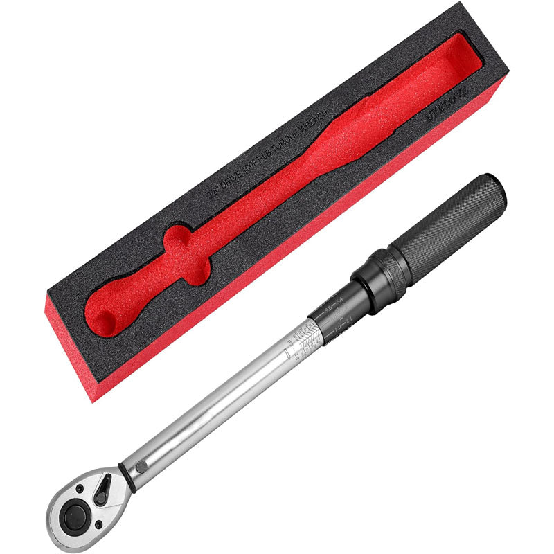 1/2-inch Drive Click Torque Wrench Dual-Direction Adjustable Torque Wrench Set 10-160ft .lb