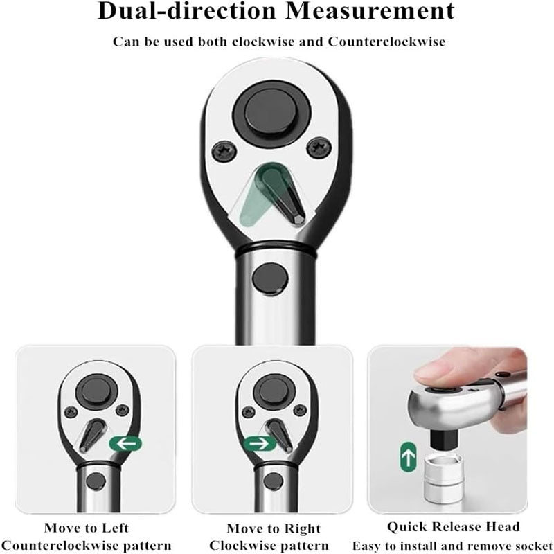 1/4-inch Drive Dual-Direction Adjustable Click Torque Wrench 20-200 ft.-lb./ 2.26~22.6 N/m