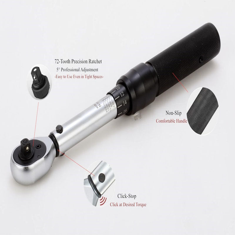 1/4-inch Drive Dual-Direction Adjustable Click Torque Wrench 20-200 ft.-lb./ 2.26~22.6 N/m