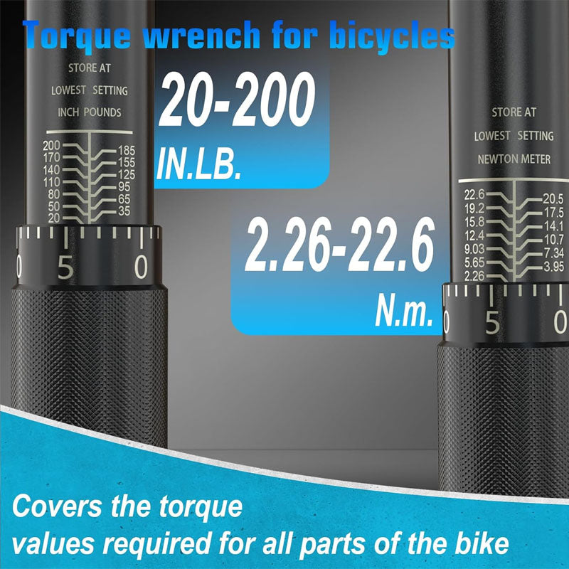 3/8-inch Drive 10-80 ft lb/13.6-108.5 N.m Black Dual-Direction Click Torque Wrench Dual-Direction Adjustable Torque Wrench Set