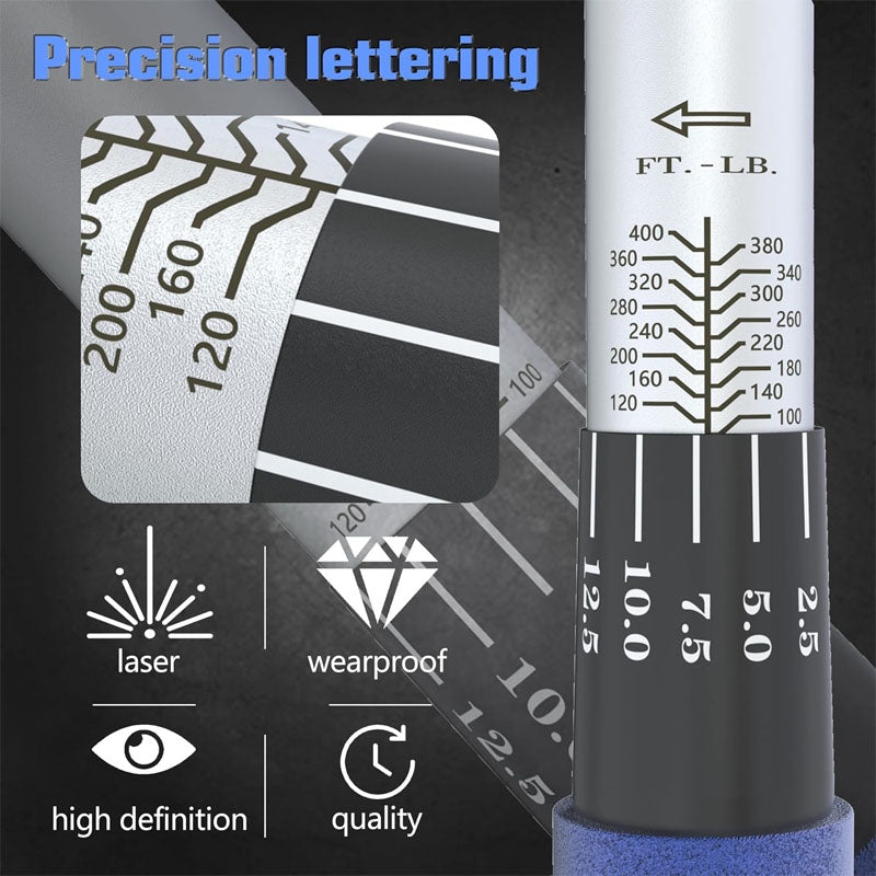 3/4 In. Drive Torque Wrench 100-400 ft. lb/135-815NM Torque Wrench with Alloy Aluminum Handle & Cr-Mo Head in Solid Storage Case