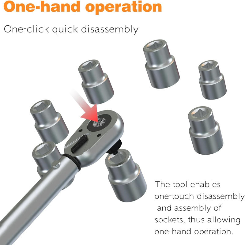 3/4 In. Drive Torque Wrench 100-400 ft. lb/135-815NM Torque Wrench with Alloy Aluminum Handle & Cr-Mo Head in Solid Storage Case