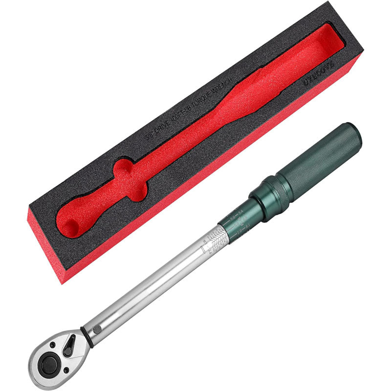 1/2-inch Drive Click Torque Wrench Dual-Direction Adjustable Torque Wrench Set 10-160ft .lb