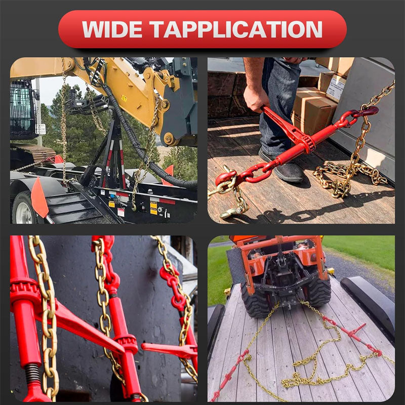 Tow Chain 3/8"×10FT G80 Binder Chain with G70 Hooks 5400 lbs Safe Working Load Logging Chain