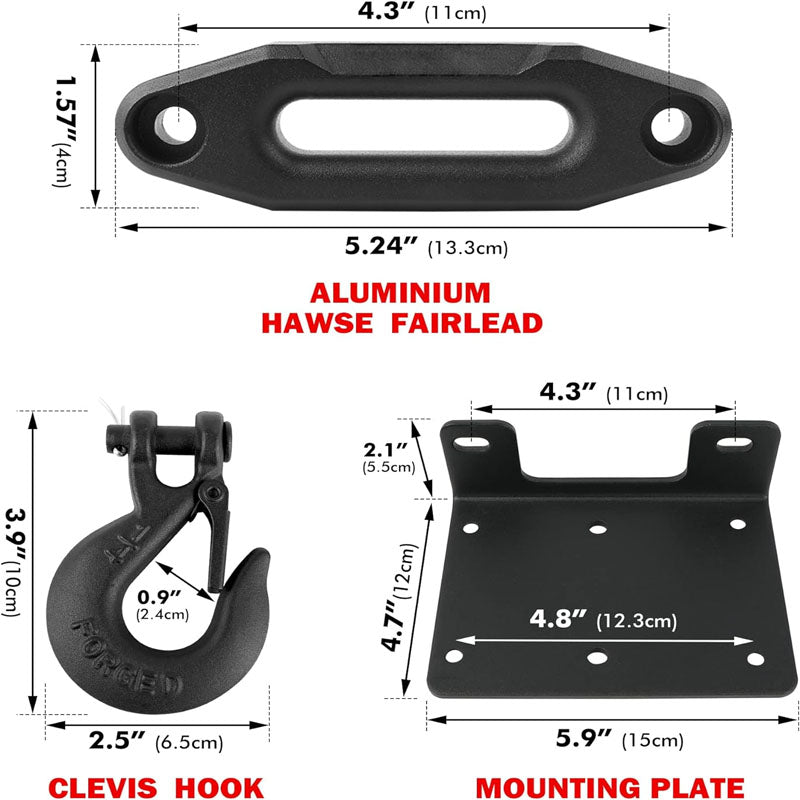 3500LBS Towing Winches 12V Synthetic Rope Electric Winch for Towing ATV/UTV Off Road with Mounting Bracket Wireless Remote
