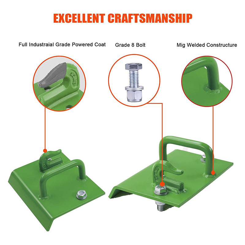 Tractor Bucket Hooks Bolt Grade Tow Grab Handles 1.5“ Tow Hook Bolts with 60° Curved Edge for John Deere Bucket 2 PCS