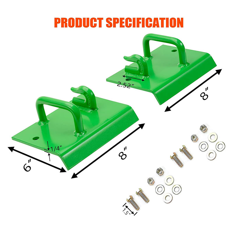 Tractor Bucket Hooks Bolt Grade Tow Grab Handles 1.5“ Tow Hook Bolts with 60° Curved Edge for John Deere Bucket 2 PCS