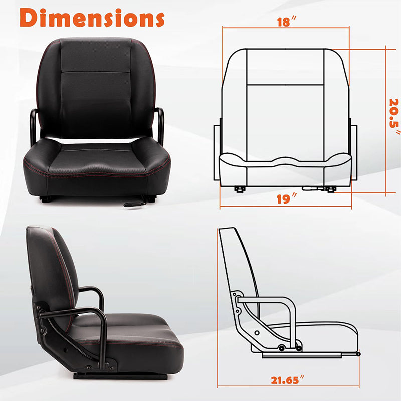 Universal Forklift Seat Tractor Seat with Hip Restraint for Tractor,Mower,Skid Loader,Telehandler,Excavator Dozer