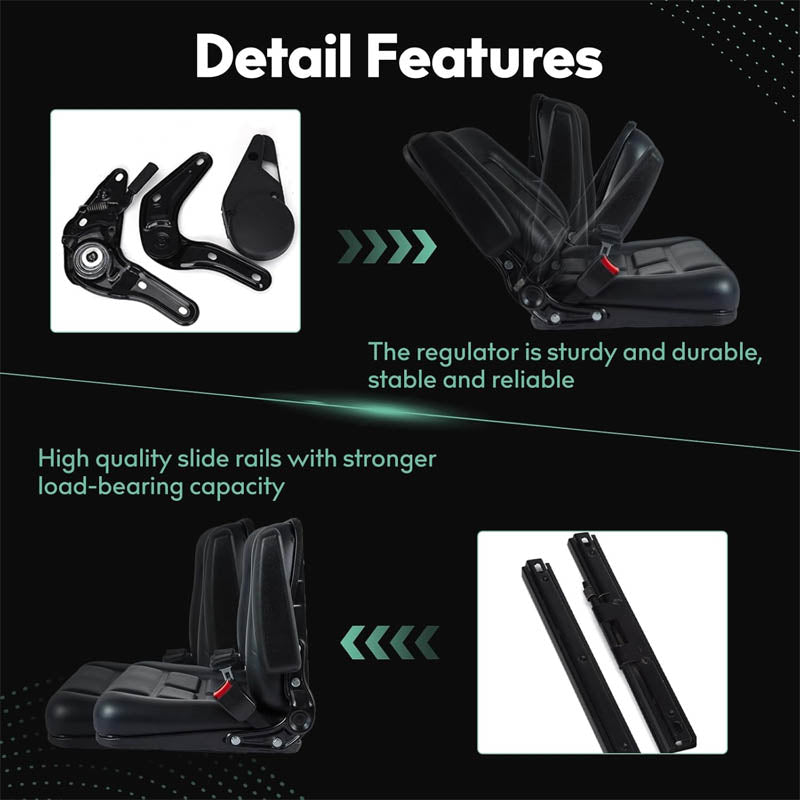 Tractor Seat Fold Down Tractor Seat with Adjustable Angle Back Armrest, Armrest And Safety Belt