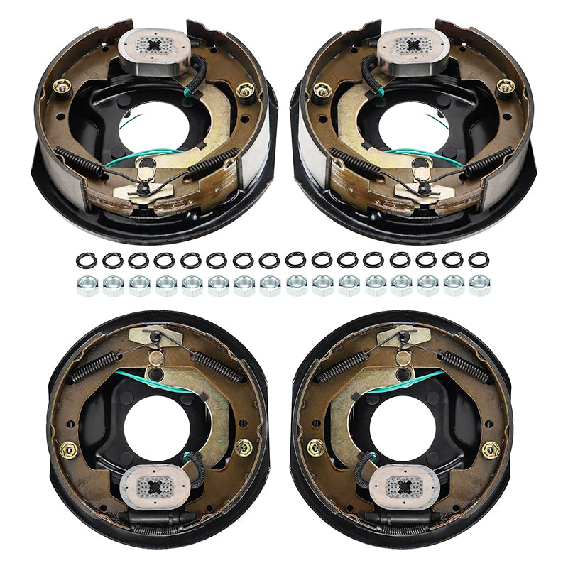 Left and Right 4Pcs 10" x 2-1/4" Electric Trailer Brake Assemblies for 3,500lbs