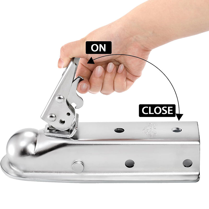 Straight Trailer Tongue Coupler for 2 Inch Ball Hitch, 2" Channel Width 3500 Lbs Trailer Tongue Coupler