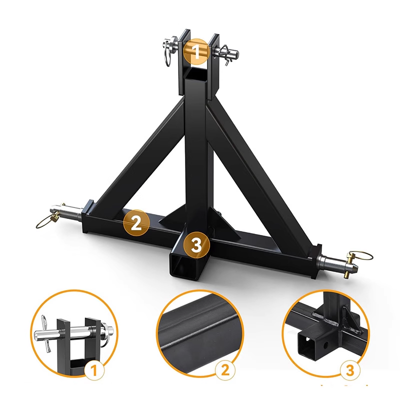 Triangle Trailer Hitch, Trailer Receiver, Tractor Tripod Coupling Device, 2 Inch Tow Bar Adapter, Agricultural Machinery Accessories