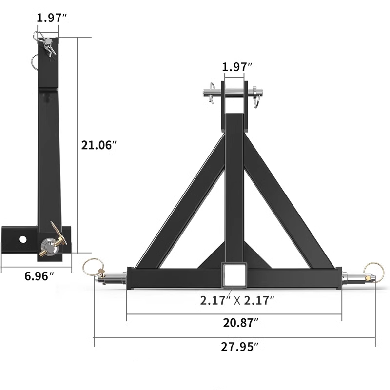 Triangle Trailer Hitch, Trailer Receiver, Tractor Tripod Coupling Device, 2 Inch Tow Bar Adapter, Agricultural Machinery Accessories
