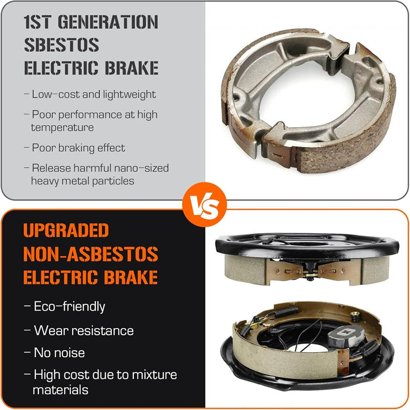 4Pcs 12" x 2" Trailer Electric Brake for 5,200lbs 6,000lbs 7,000lbs Braking System Part Replacement 2 Right + 2 Left