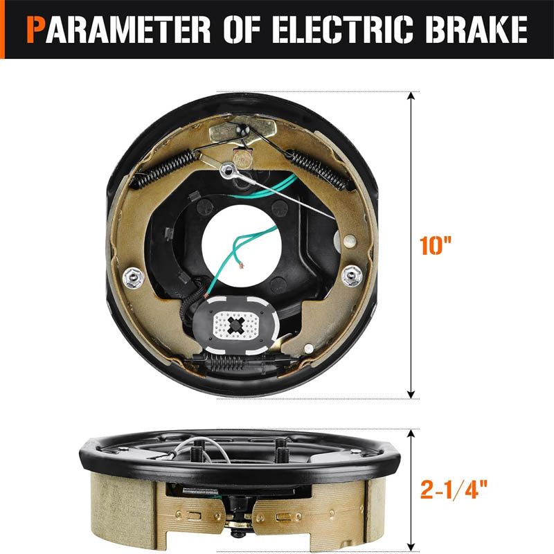 Trailer Electric Brake 5 on 4.5" Bolt Circle Drum Kits with 10" x 2.25" Left and Right Self for 3500 lbs Axle