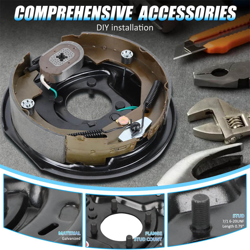 Trailer Electric Brake with 2 right and 2 left brakes Axles size 7000 pounds 21003 10" X 2-1/4" 4 brakes