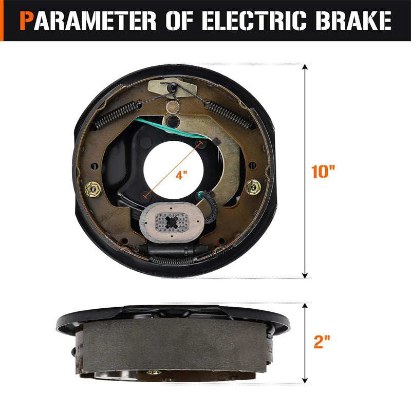 2Pcs 10" x 2-1/4" Trailer Electric Brake for 3,500lbs Left and Right electric brake assemblies