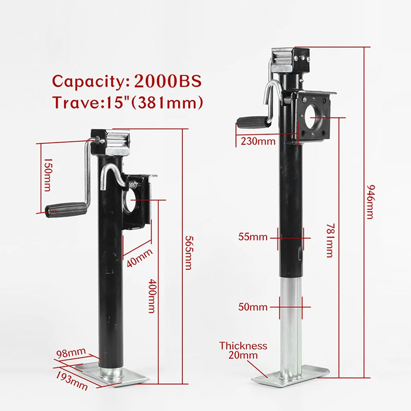 2000 Lbs 15 Inch Side Wind Bracket Mount Swivel Trailer Jack Stands Support Legs Corner Steady Camper Parts Caravan Accessories