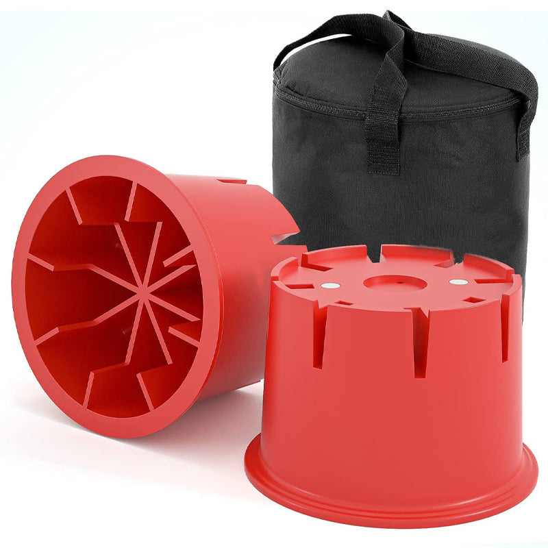 Trailer Jack Block, 2,000 Pounds (Double Deck), Rv Travel Accessories Use For Any Tongue Jack, Post, Foot, 5th Wheels, 2-Pack