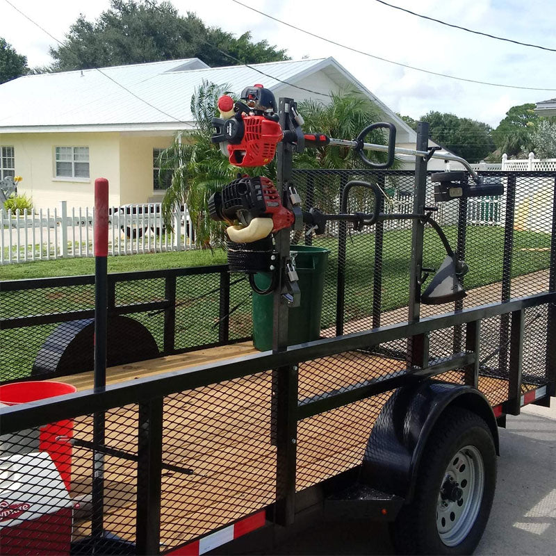 Trailer Racks 3 Place Weeder Trimmer Rack with Locks Mount on Open Pickup/Trailer Enclosed Trailers