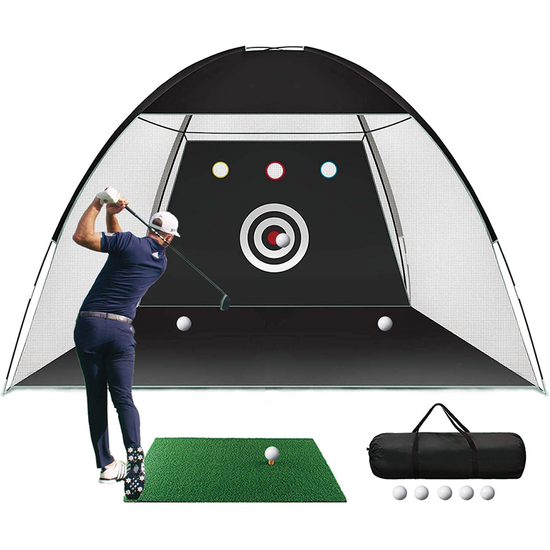 Golf Net, 10x7ft Indoor Outdoor Home Golf Swing Training with Target and Carry Bag, for Men, Golf Lovers, Backyard Driving Chipping