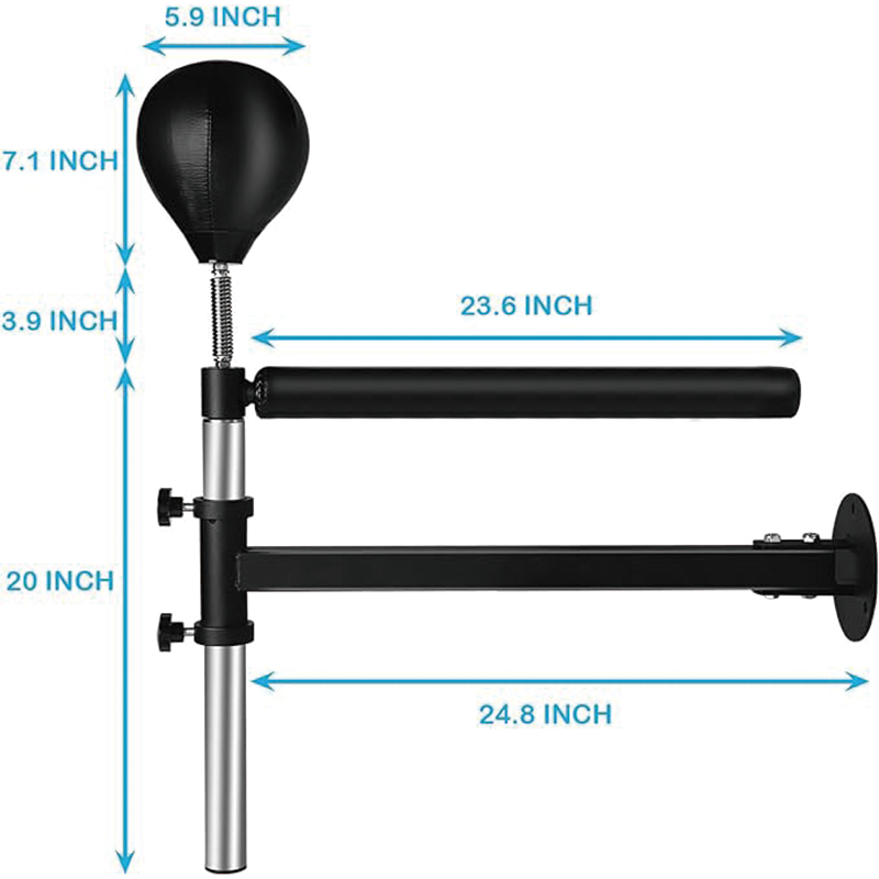 Wall Mount Boxing Spinning Bar, Spinning Bar with Punching Ball, Adjustable Boxing Speed Trainer,Training Equipment with Punching Bag for Boxing Training, Kickboxing, MMA, Fitness