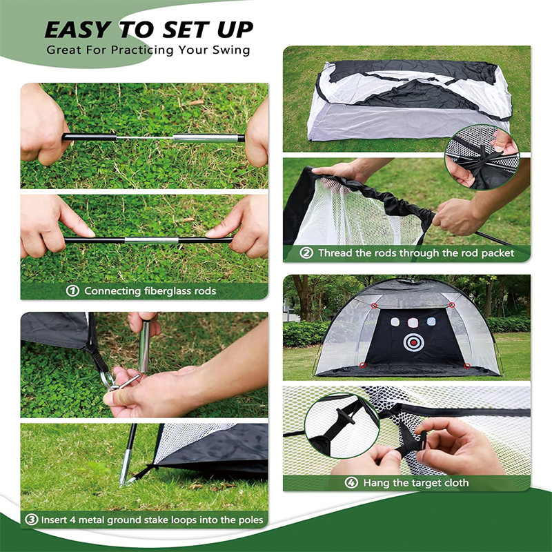 10 x 7ft Golf Net, Golf Chipping Training Nets with Heavy Base Dual-Turf Golf Mat for Backyard Driving, Outdoor, Golf Lovers, Sports Game