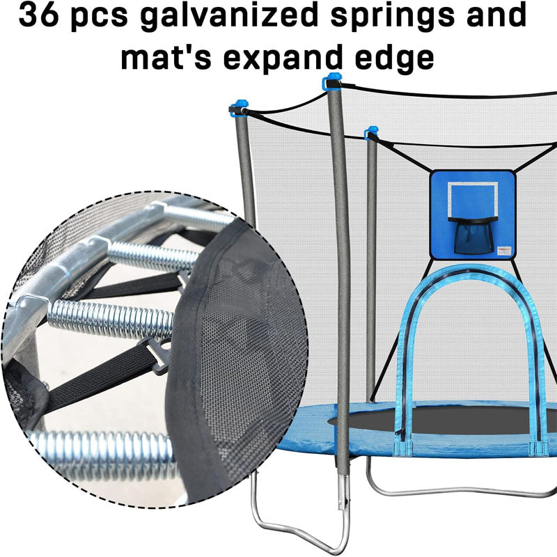 6FT Trampoline for Kids 72in Trampoline for Kids with Basketball Hoop for Ourdoor and Indoor W-Shaped Leg for More Stable