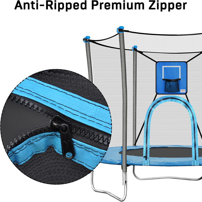 6FT Trampoline for Kids 72in Trampoline for Kids with Basketball Hoop for Ourdoor and Indoor W-Shaped Leg for More Stable