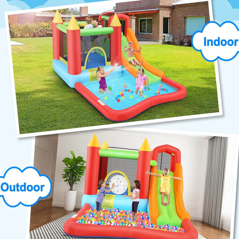 Outdoor High Quality Playhouse Trampoline Inflatable Bounce House with Slide for Kid Ages 3–8 Years