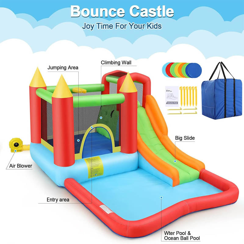 Outdoor High Quality Playhouse Trampoline Inflatable Bounce House with Slide for Kid Ages 3–8 Years
